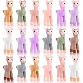 Huquary 18 Pcs Mini Llama Stuffed Animal Keychain in 9 Colors, 7.1 Inch Alpaca Stuffed Animal Aesthetic Keychains for Backpacks Alpaca Plush Dolls for Bag Fillers Gift Baby Shower Birthday Party