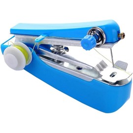 Blue Handheld Sewing Machine, Portable Mini Manual Sewing Machine Handy Needlework Tool Mini Sewer Machine Hand Stitcher Sewing Machine Arts, Crafts and Sewing Sewing Machines