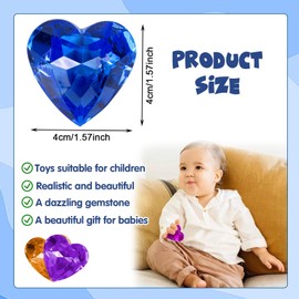 AWAVM 10PCS 40mm Acrylic Gem Set, Heart Shaped Gemstone Toys, Easter Gifts, Treasure Game Props, Birthday, Party Decorations, Gifts