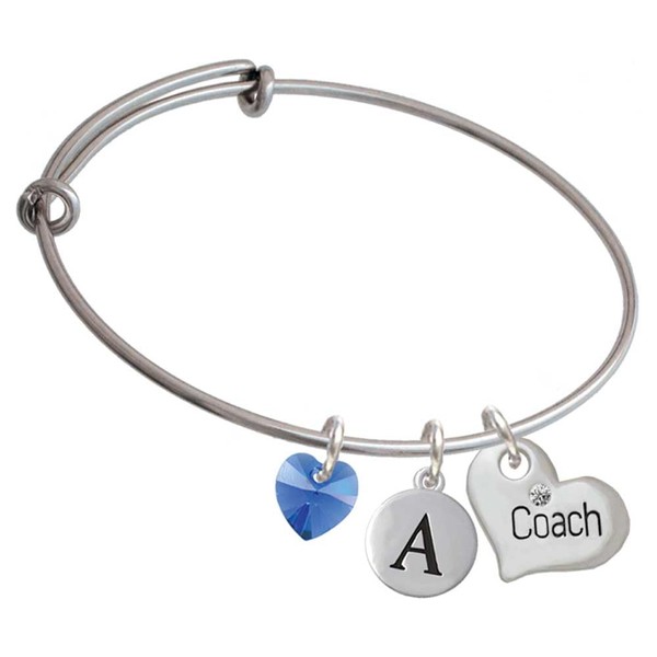 Delight Jewelry Silvertone Large ''Coach'' Heart - Crystal Heart and