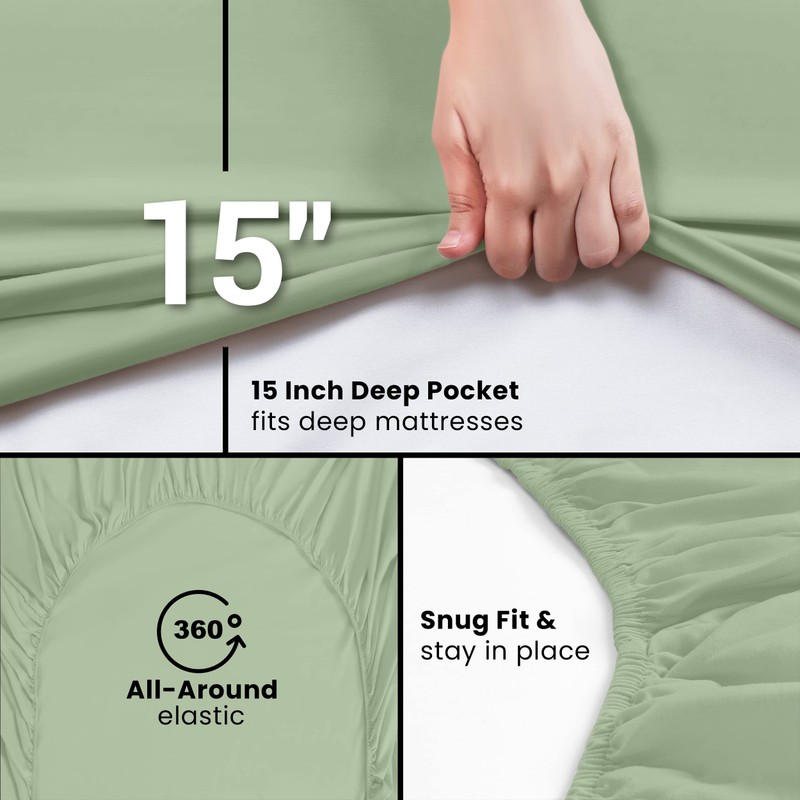 Utopia Bedding King Fitted Sheet - Bottom Sheet - Deep