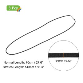 sourcing map 3 Pcs Rubber Bands, Fits 13-30 Gallon Trash Can Large Rubber Bands for Trash Cans Garbage Can Rubber Bands Multifunction Bands, 27 Inch, Black