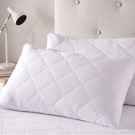 AmigoZone Pillow Protectors Zipped Pillow Protectors (Pair of Pillow Protector, Quilted Microfiber Pillow Protector)