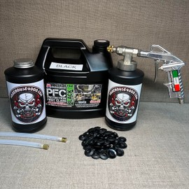 Gallon PFC Black, Pro Undercoating Spray Gun, 2 Wands, 2 Black Quart Bottles, and 50 Rust Plugs