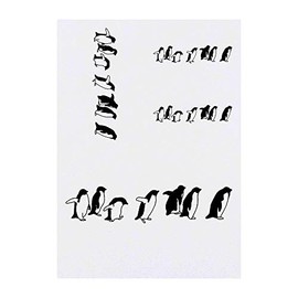 4 x 'Walking Penguins' Temporary Tattoos - Water Resistant, Skin-Safe, Non-Toxic Transfers, Mixed Sizes (TO00013060)