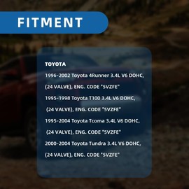TKT-025 3.4 Timing Belt Kit with Water Pump Compatible with Toyota 4Runner T100 Tacoma Tundra 1995-2004 3.4L V6 DOHC 24V 5VZFE TKT-005 TKT-007 16100-69398-83