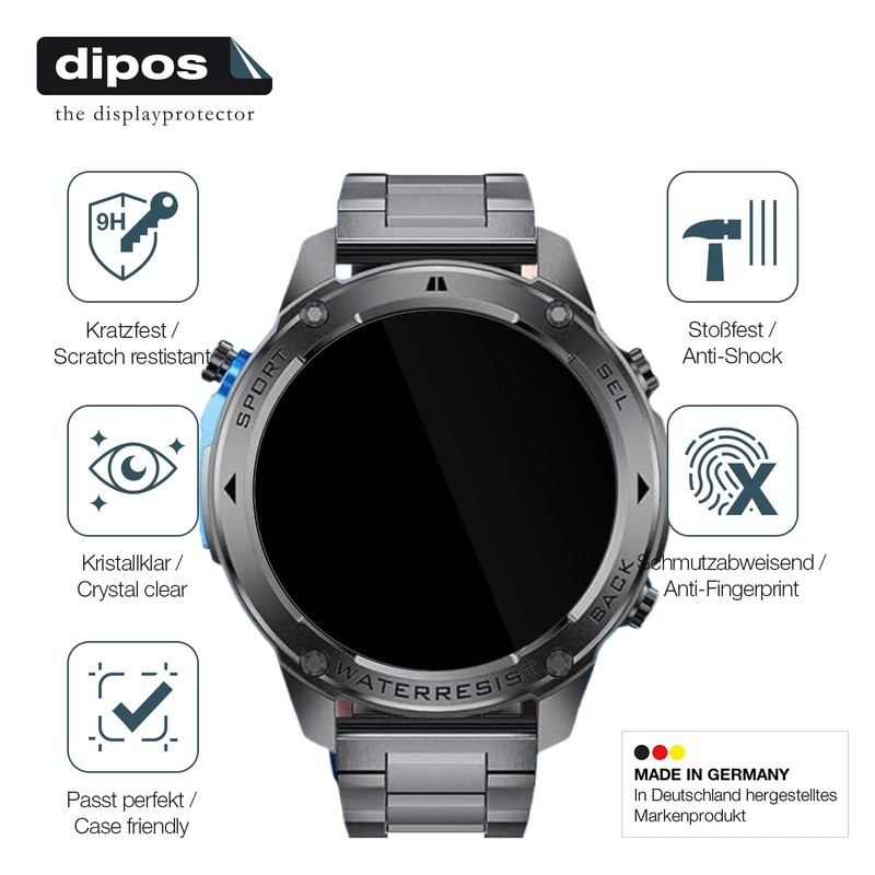 dipos I 2x Screen Protector 9H Clear Compatible with Lige