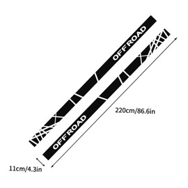 SUNBREATH Compatible with 2PCS Car Body Modified Sport Style Stripe Sticker Graphic Vinyl Racing Decal Decoration Accessories for Pickups Black