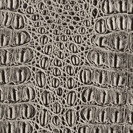 Alligator Fabric, Soft Textured Crocodile Vinyl Faux Leather, Gator Skin Embossed Upholstery DIY Craft and Clips Pleather Sheets – Individual 1 Yard Cut 36”x54” (Pewter Print)
