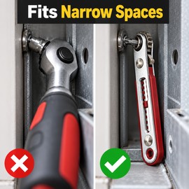 Multifunctional Reversible Ratchet Screwdriver – Bidirectional Right-Angle Phillips & Flat-Head Hand Tool for Tight Spaces
