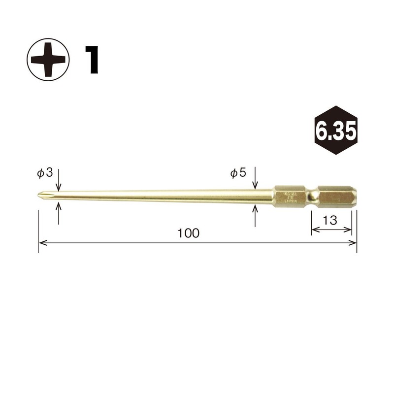 Vessel GM161100 Gold Stepped Bit + 1 x 100, 2