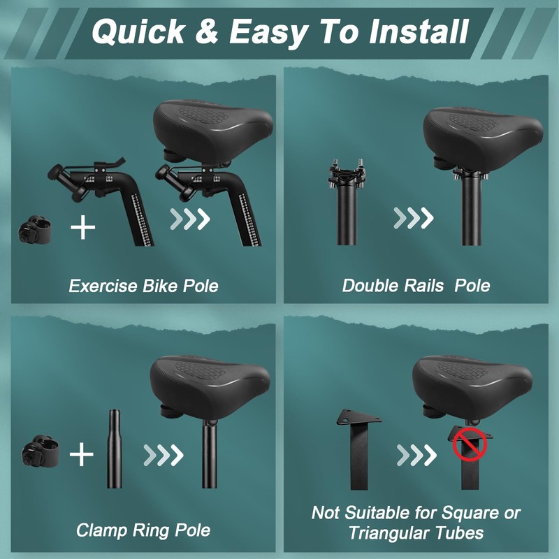 Oversizd Bike Seat, Wide Bicycle Seats for Comfort Men Wowen,