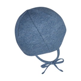 Sterntaler OCS Beanie Melange - Soft Beanie Hat Made of Melange Single Jersey (Organic) - Unisex Headpiece - Baby and Children Transition Hat for Tying - from Birth, Ink bl. Melange