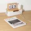 BUYSK ABS Cord Organizer Box with Wooden Lid, Cable Management