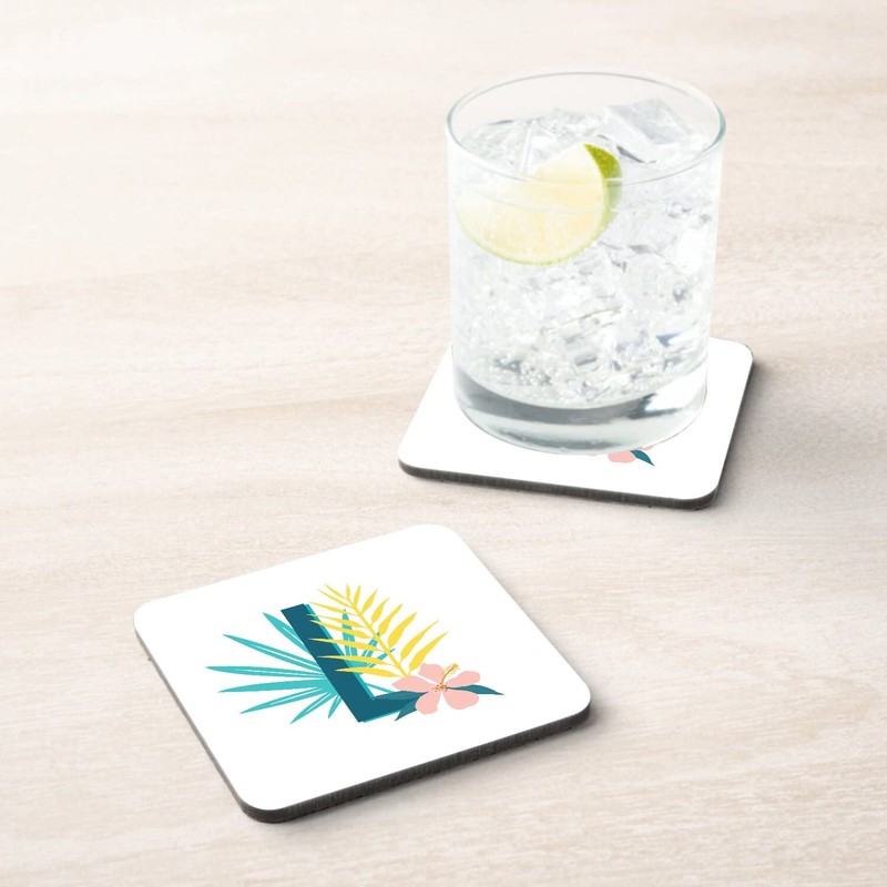 Cork Coasters - L Lara Lea Lola Letter First Name