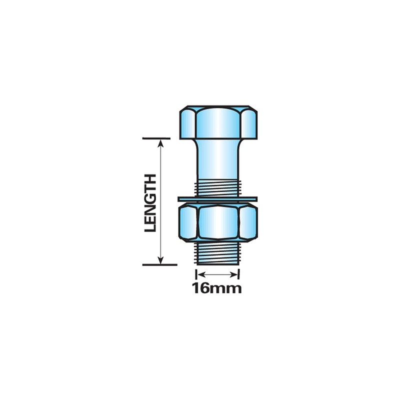 Maypole MP249 Tow Ball Bolts M16 x 45 mm -