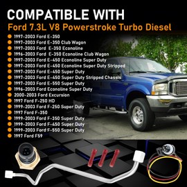 Gagsu Exhaust Back Pressure EBP Tube Sensor and Wire 1C3Z9D477AA 598-114 1840078C1 Compatible with Ford 7.3L Powerstroke Diesel 1998-2003