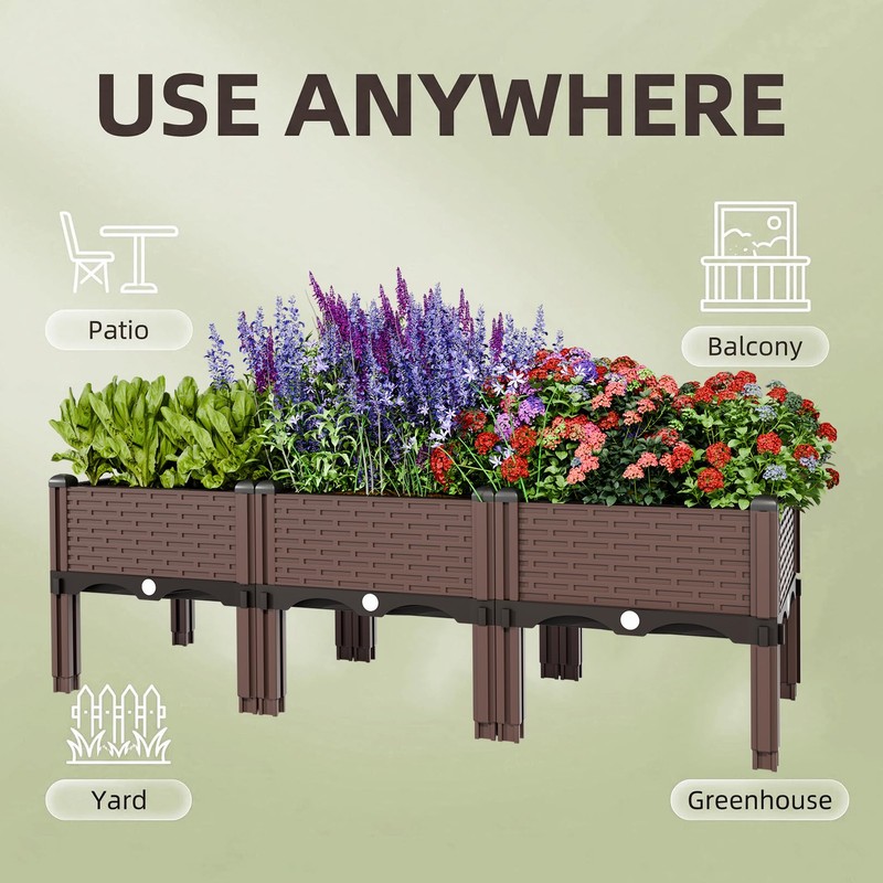 Growchum Modular Raised Garden Bed Kit – DIY Stackable Plant