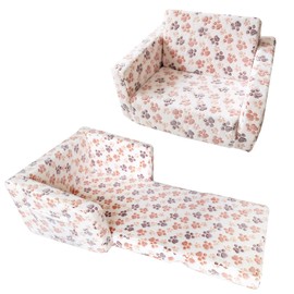 Ordicoeur 2-in-1 Convertible Toddler Sofa Chair - Foldable Soft Kids Lounge Bed with Side Pocket, Machine Washable Fabric, Portable Nap Mat for Boys Girls 1-3 Years (18+ Months), Camping & Indoor Use