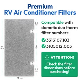 Premium RV AC Filter Replacement - Triple-Stage Air Filters for Dometic Duo Therm Air Conditioner - 7.5"x14" AC Filters for Camper, Motorhome, Travel Trailer, RV Fifth Wheel Must Haves Parts (1Filter)