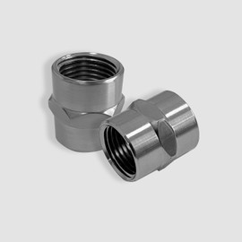 Naiture Brass 1/2 NPT Thread Female to Female Shower Adapter, Pipe Fitting Coupling, 2 Pcs, Brushed Nickel Finish(Pack of 2)