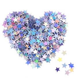 EBOOT Star Confetti Glitter Holographic Silver Stars 1/4 Inch/ 6mm Glitter Confetti for Wedding Valentine's Day Christmas Party Supplies, 30 g, Multicolor