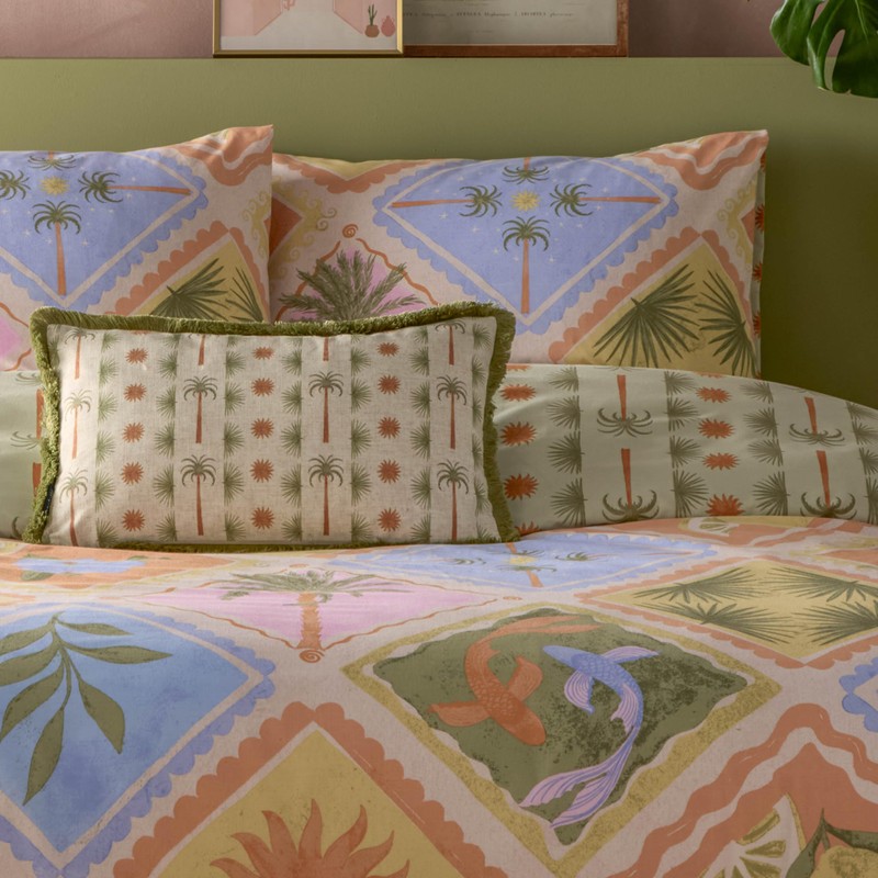 Furn. Tropicala Duvet Cover Set – Reversible Tropical Pastel Holiday