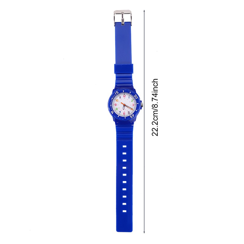 Boys Girls Sports Wristwatches Waterproof Children Quartz Analog Watches Blue
