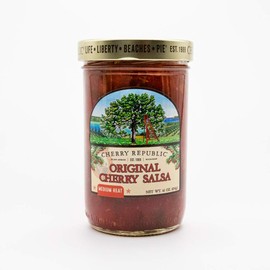 Cherry Republic Original Cherry Salsa - Medium Spice Chunky Sweet & Spicy Mid Heat Sauce (16 Oz Jar)