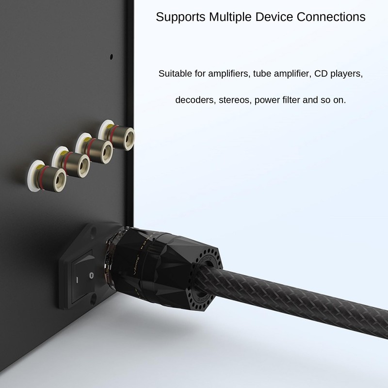 Viborg HiFi Power Plug, VF503R, Rhodium-Plated Copper Non-Magnetic, 15A/125V 10A/250V