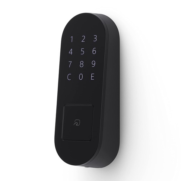 Qrio Pad Curio Pad, Black, Locked with PIN or Card, Smart Lock, Smart Home, AppleWatch, Alexa, GoogleHome, Entryway, Door Lock, Auto-Lock, Auto-Lock, Hands-free Unlocking, Retrofitting, No Construction Required, Security Prevention, Smartphone, Double-Si