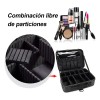 Maletín Maquillaje Cosmetiquera Con Divisor Ajustable Viaje Color Negro