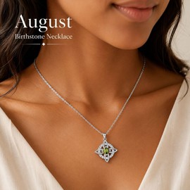 KummerSaprk Birthstone Witch Knot Necklace Witchy Necklace for Women Natural Crystal Pendant Protection Necklaces Gifts for Mothers Day 2026 Graduation Gifts