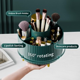 Organizador giratorio de 360°, organizador de maquillaje, organizador de maquillaje, organizador de maquillaje, almacenamiento para el cuidado de la piel, para cambiador, computadora, baño (giratorio