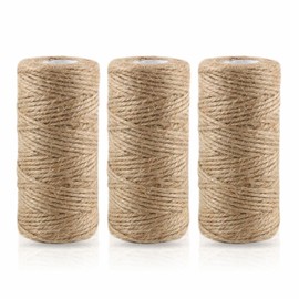 Jute Twines Binding Twines Durable Horticultural Craft Cord Baking Wrapping Binding Strings Crafts Baler String Suitable for Household Garden Diy Crafts Decoration Home Accessories (Pack of 3)