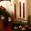 Burgundy Flameless Taper Candles with Remote, LED Candlesticks Set of