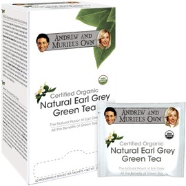 Andrew Lessman Tea - Earl Grey Green Tea 60 Sachets – A Combination of Traditional Earl Grey & Premium Sencha Green Tea. Fragrant Bergamot Oil. Powerful Anti-oxidant EGCG. Mild & Rich