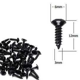 Pack of 50 Guitar Bass Pickguard Screws Pickguard Screws Bass Pickguard Screw Set (Black)