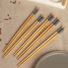 5 Pairs of Reusable Bamboo Chopsticks, Dishwasher-Safe Japanese Chopstick Set