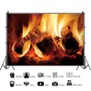 MIRRORANG 1,5x1m Fireplace Backdrop Burning Firewood Blazing Flame Burning Fire