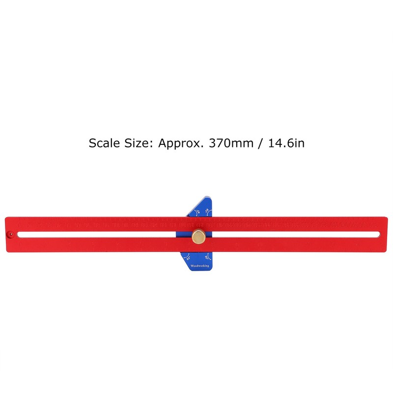 Woodworking T Square Ruler Aluminum Alloy Adjustable Angle Scriber Carpentry