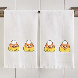 Herrschners Candy Corn Terry Towel Pair Stamped Cross-Stitch