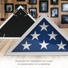 Solid Wood Flag Holder for American Veterans, Display Case for