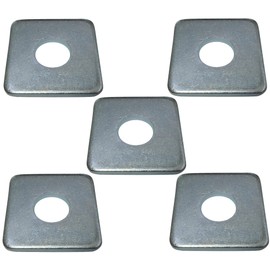 AERZETIX - C48821 - Set of 5 square washers - flat square washers - M10 - made of galvanised steel - DIN 436 - for wooden constructions plywood chipboard