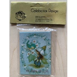 Celebration Designs Vtg Victoria Sugar Plum Fairy Mini Book Christmas Ornament NIP 1981 Blue Pink