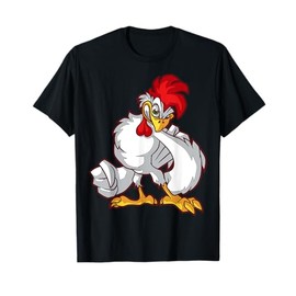 Cartoon Rooster Character For Kids With Strong Wings T-Shirt