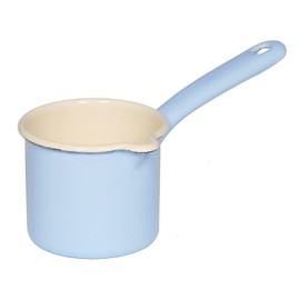 Riess, 0283-006 Sippy Pot with Handle Diameter 9 cm Colourful Pastel Enamel, Vol. (rec.): 0.5 Litres, Made in Austria, LWH: 22.2 x 11.6 x 11.0 cm, 0.265 kg, Suitable for Induction Cookers, Suitable for Gas Cookers