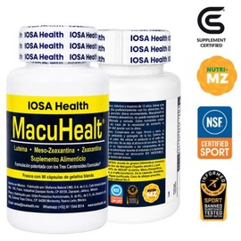 Macuhealt 90 cápsulas | Suplemento ocular con luteína, zeaxantina y meso-zeaxantina | Fórmula clínica para salud visual | 3 meses de uso