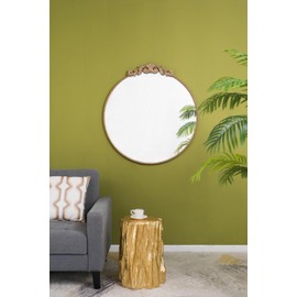 TREATLIFE HOME Round Gold Wall Mirror for, Vintage Inspired Design, Bathroom or Living Room, 36" x 39"