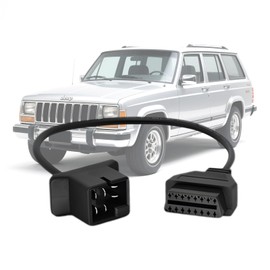 VZG OBD1 to OBD2 Cable for Je-ep 6 Pin Adapter, Compatible for Jeep/Dodge/Chrysler Vehicles 6pin Obd1 to 16pin Obd2 Diagnostic Connector, Work